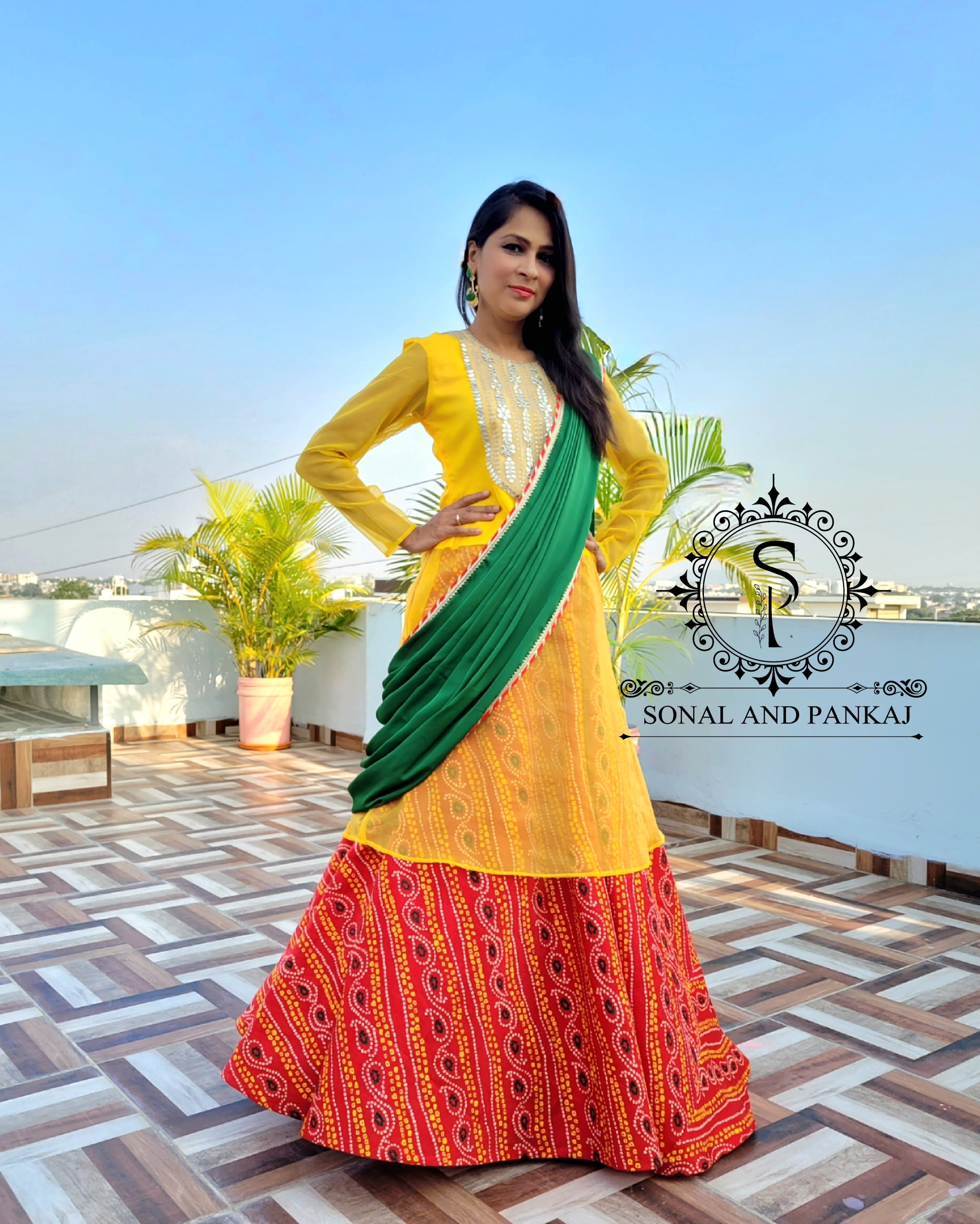 Inddus Women Mustard Yellow & Red Woven Design Kurta with Trousers -  Absolutely Desi